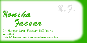 monika facsar business card